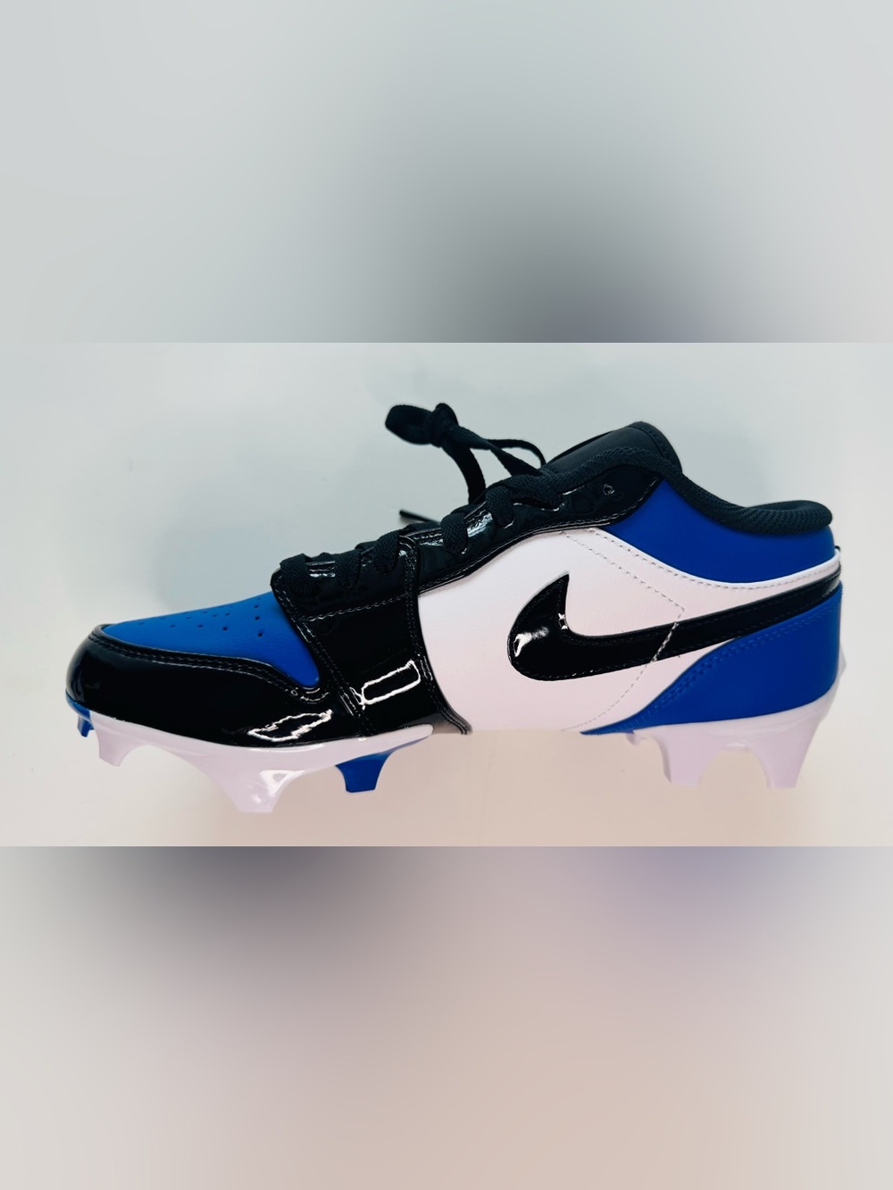 Size 9 Nike Air Jordan 1 Low TD Royal Blue Black White Football Cleat FJ6245-401